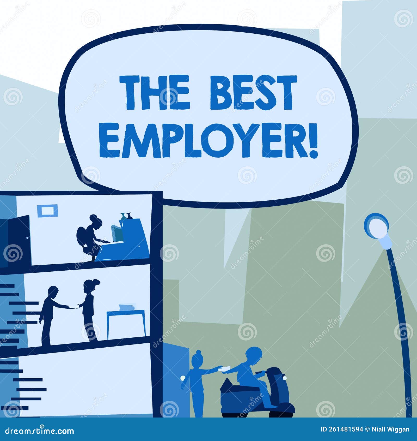 Text Caption Presenting the Best Employer. Concept Meaning Created a