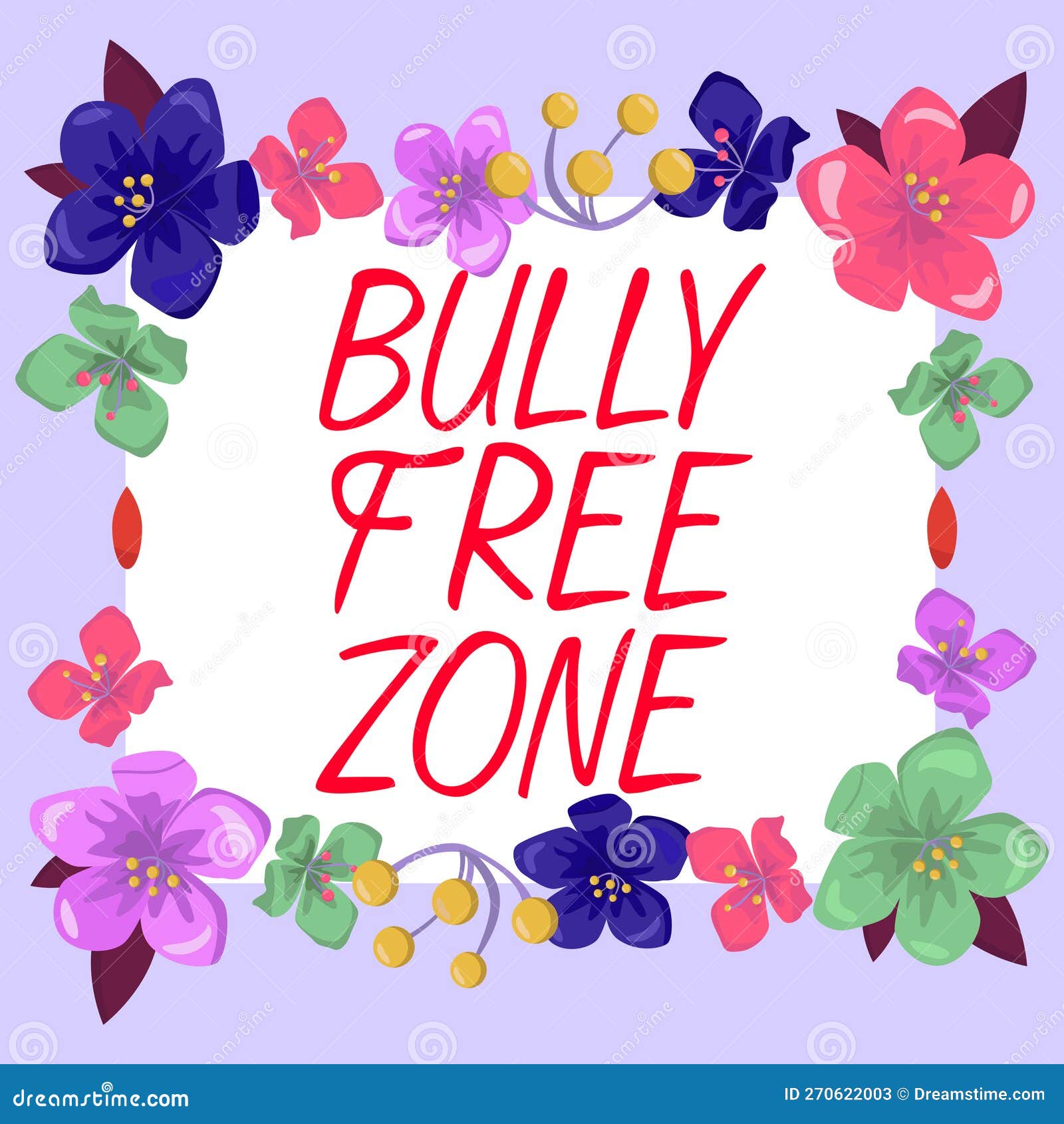 text sign showing bully free zone. word for be respectful to other bullying is not allowed here
