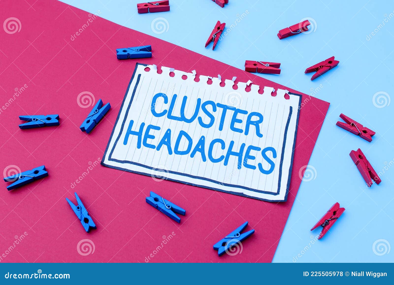 writing displaying text cluster headaches. internet concept intense pain in or around one eye on one side of the head