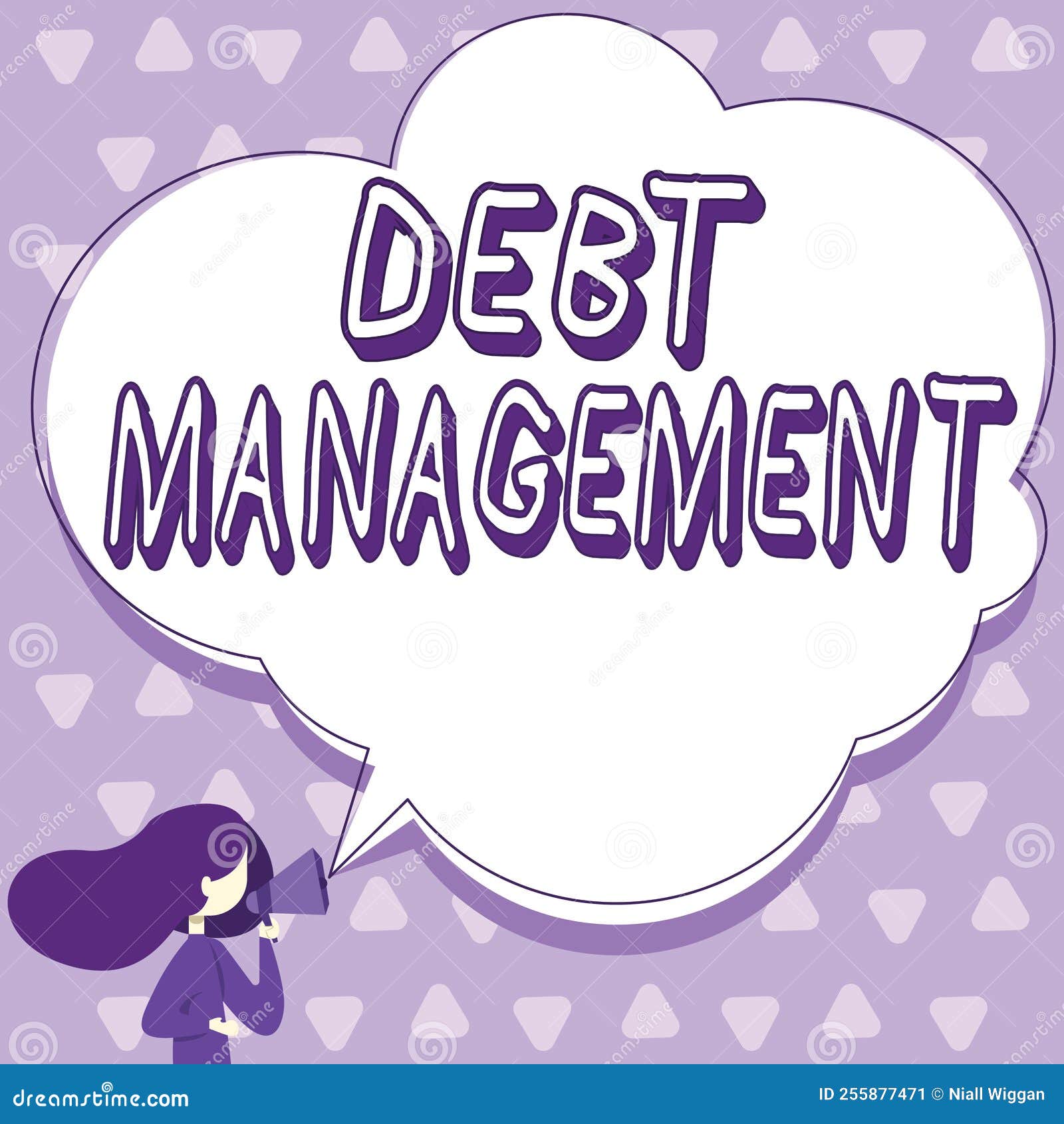 handwriting text debt managementthe formal agreement between a debtor and a creditor. concept meaning the formal