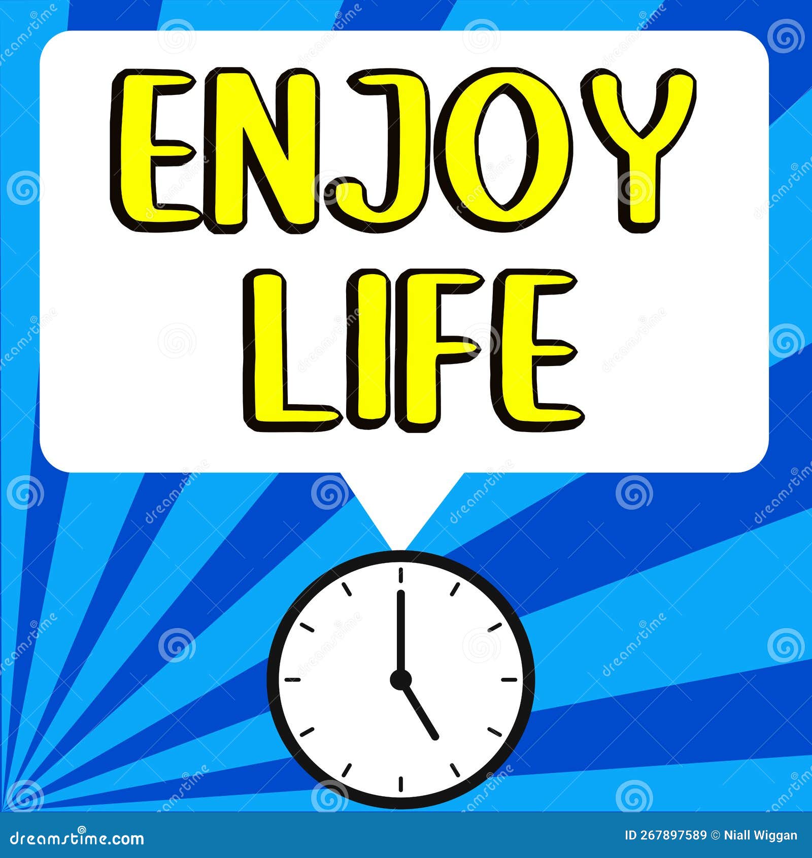 text caption presenting enjoy life. concept meaning any thing, place,food or person, that makes you relax and happy