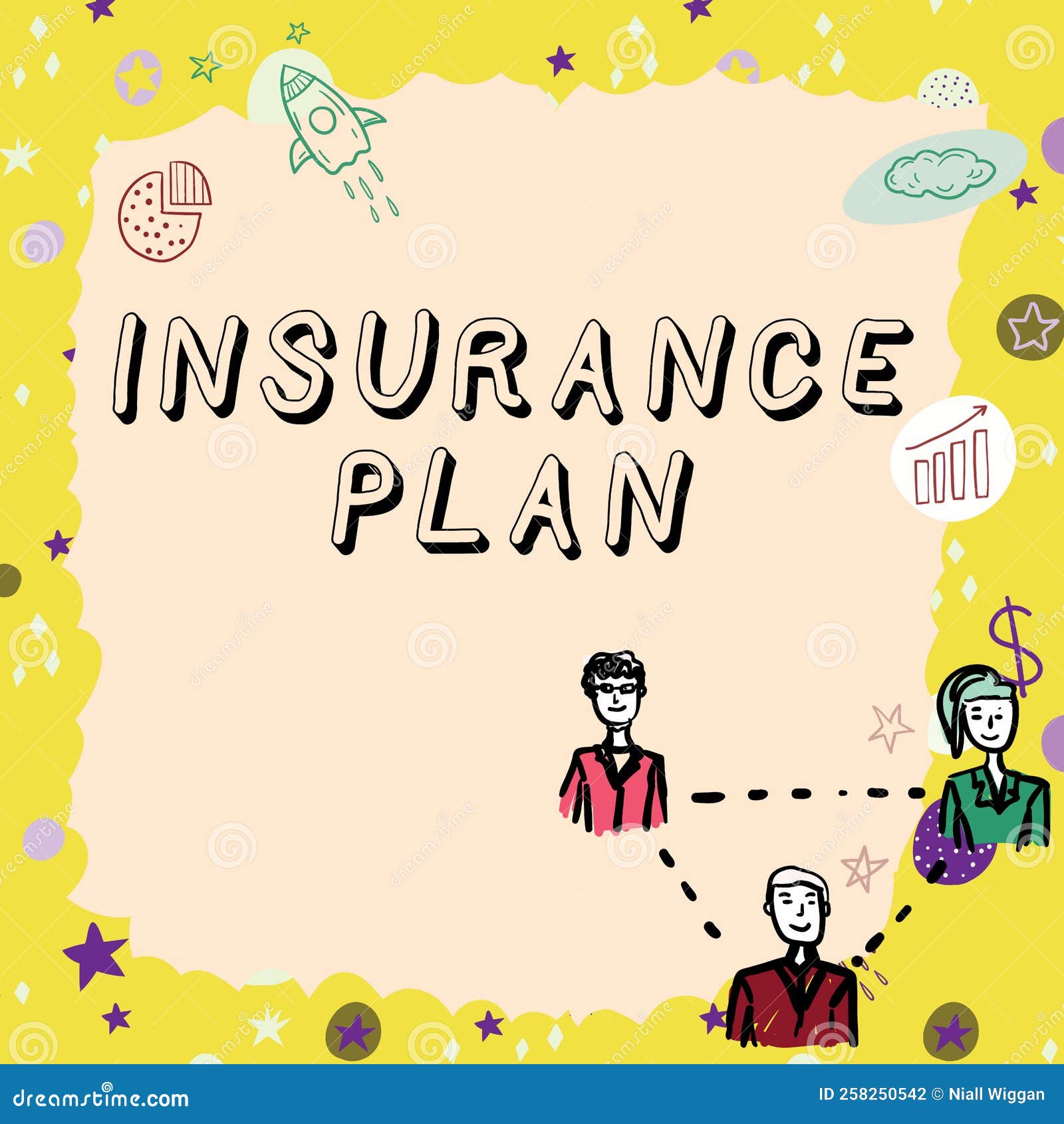 Text Caption Presenting Insurance Plan. Word for Includes the Risk