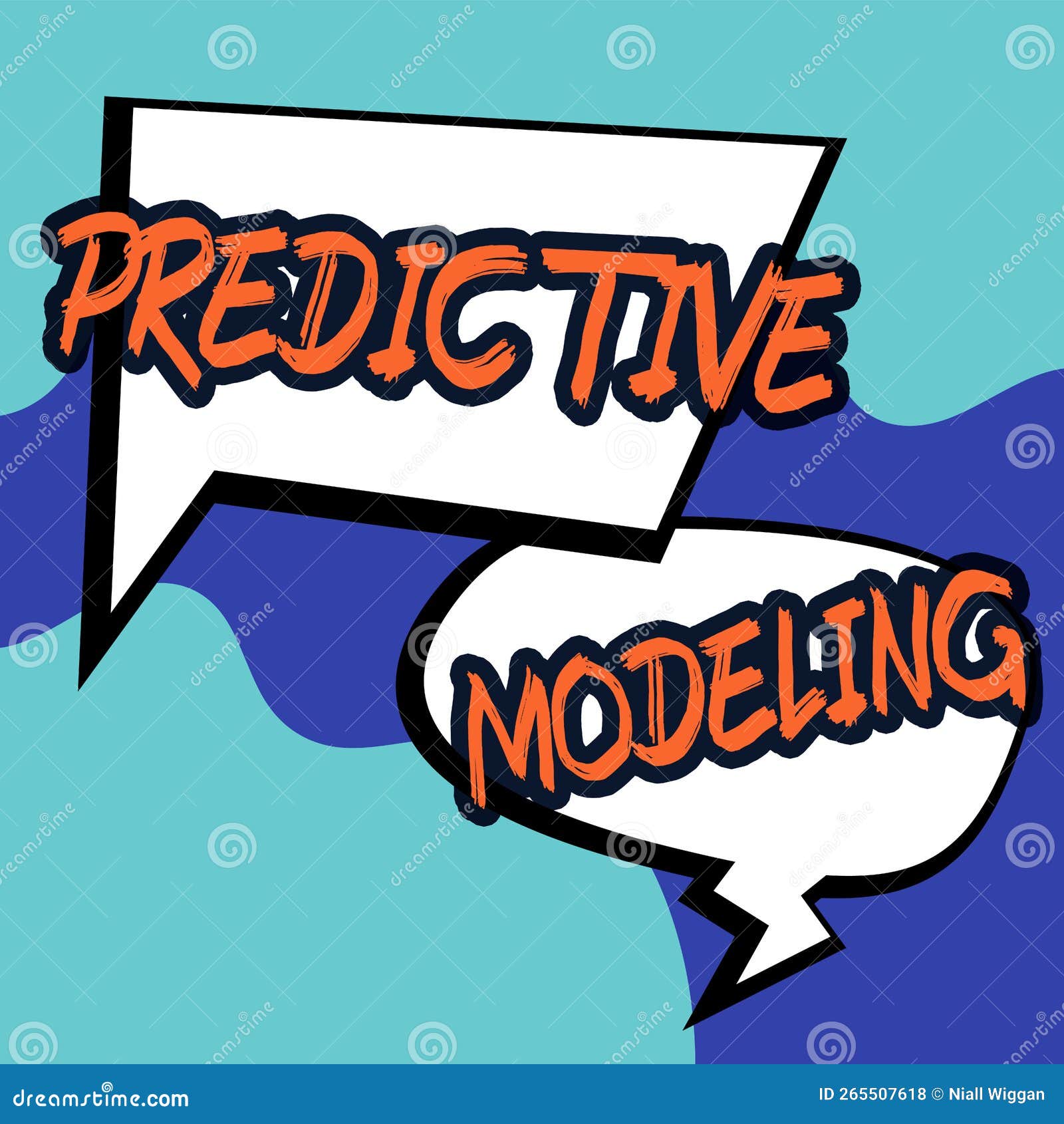 hand writing sign predictive modeling. business idea maintenance strategy driven by predictive analytics