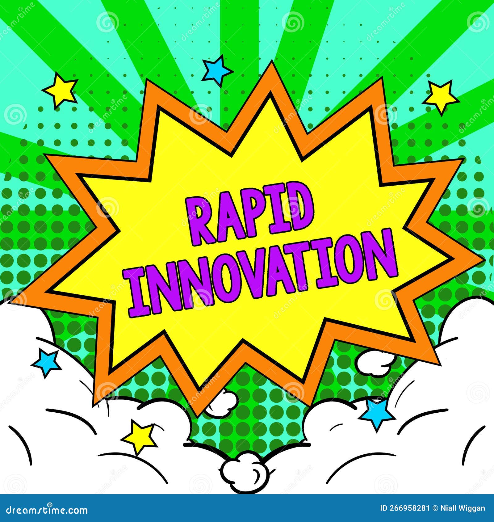 Text caption presenting rapid innovation concept meaning