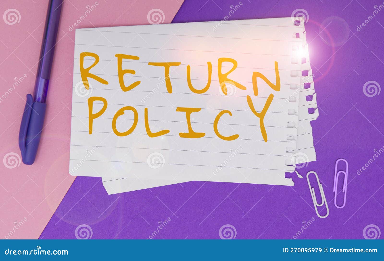 text caption presenting return policy. conceptual photo tax reimbursement retail terms and conditions on purchase