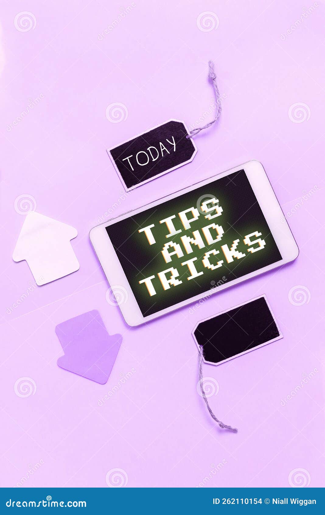 Text Caption Presenting Tips and Tricks. Concept Meaning Helpful