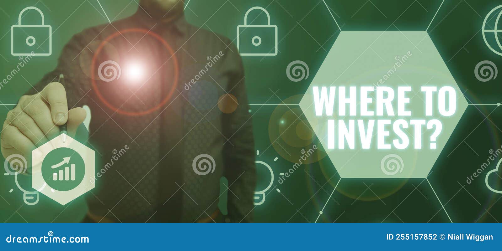 sign displaying where to invest questionasking someone about place to put money into. internet concept asking someone