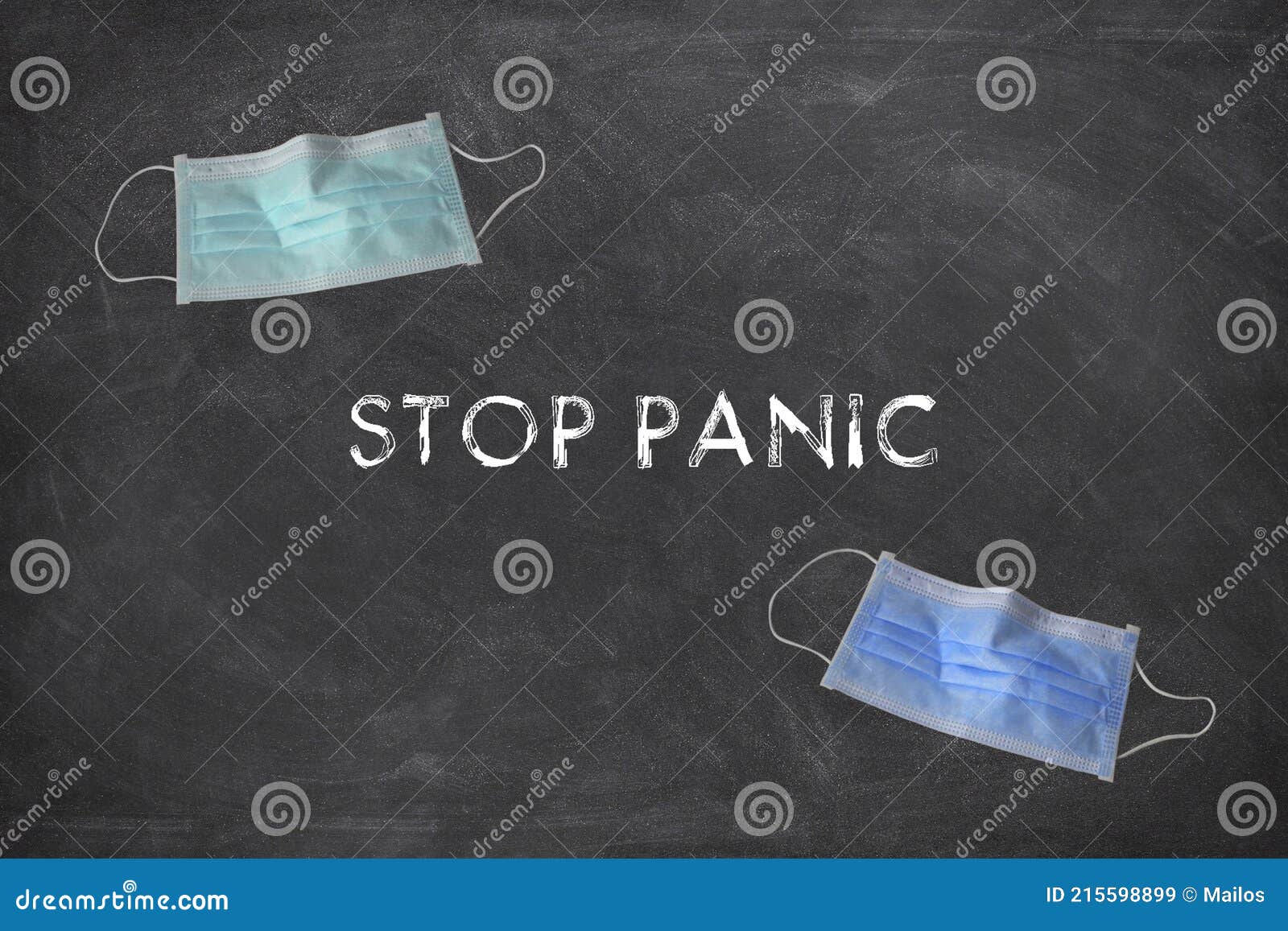 Text on Chalkboard Stop Panic Stock Image Image of concept, message