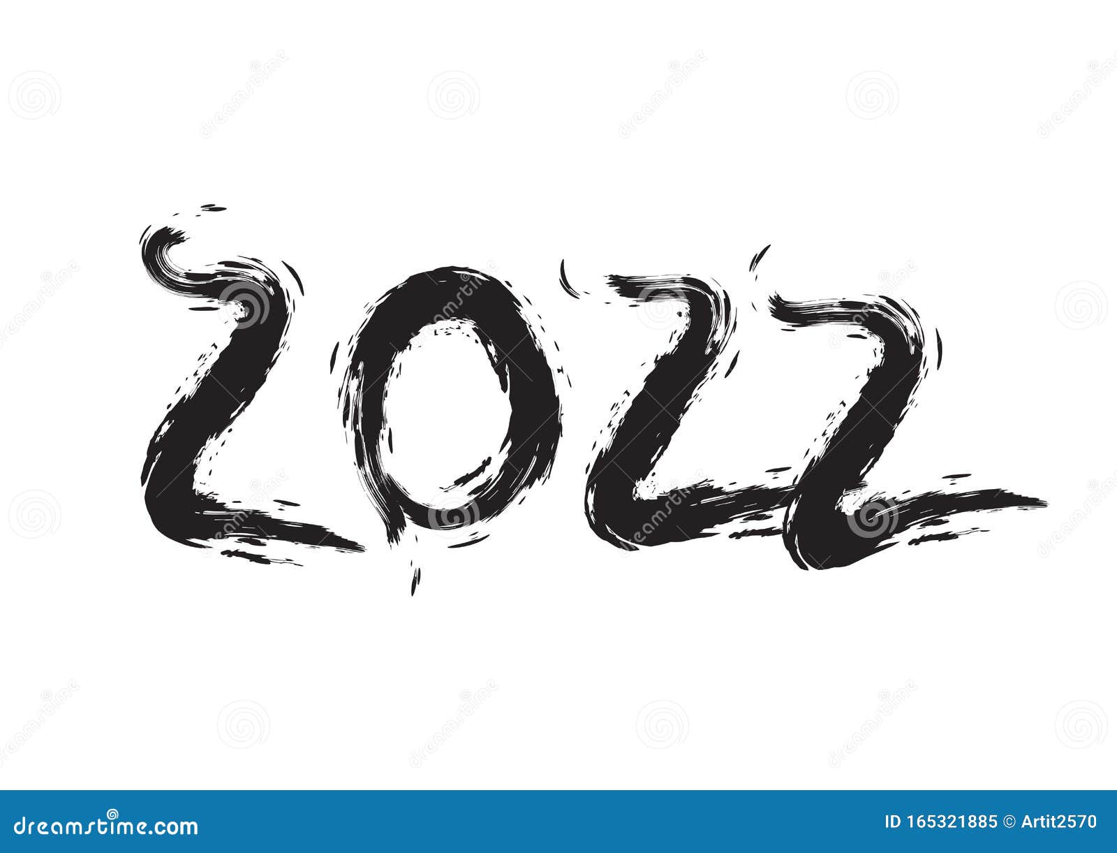 2022 Text Design Black Color, Collection Of Happy New Year