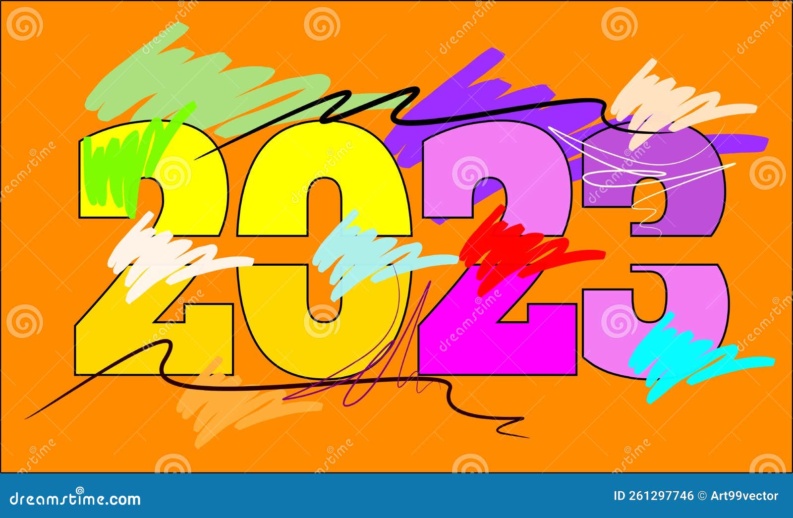 2023 Text Design Happy New New Year Brush Style Stock Illustration ...