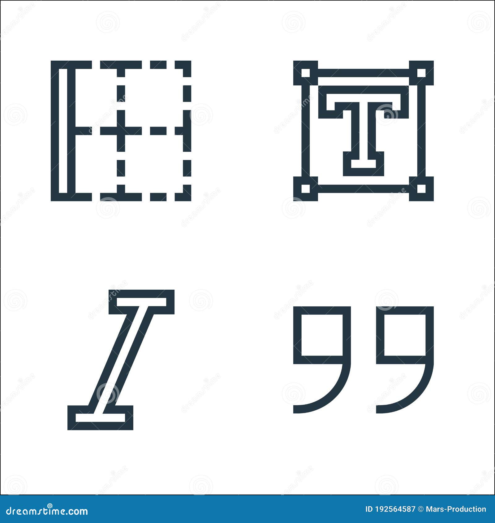 text editor line icons. linear set. quality  line set such as quote, italics, text
