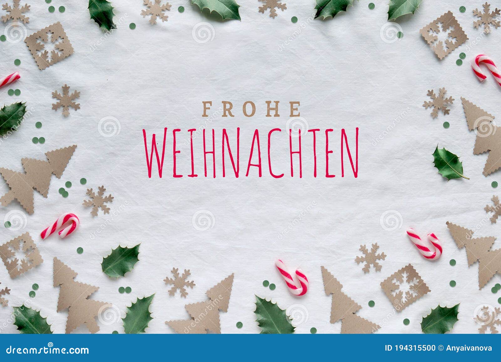 Text Frohe Weihnachten Means Merry Christmas in German. Eco ...