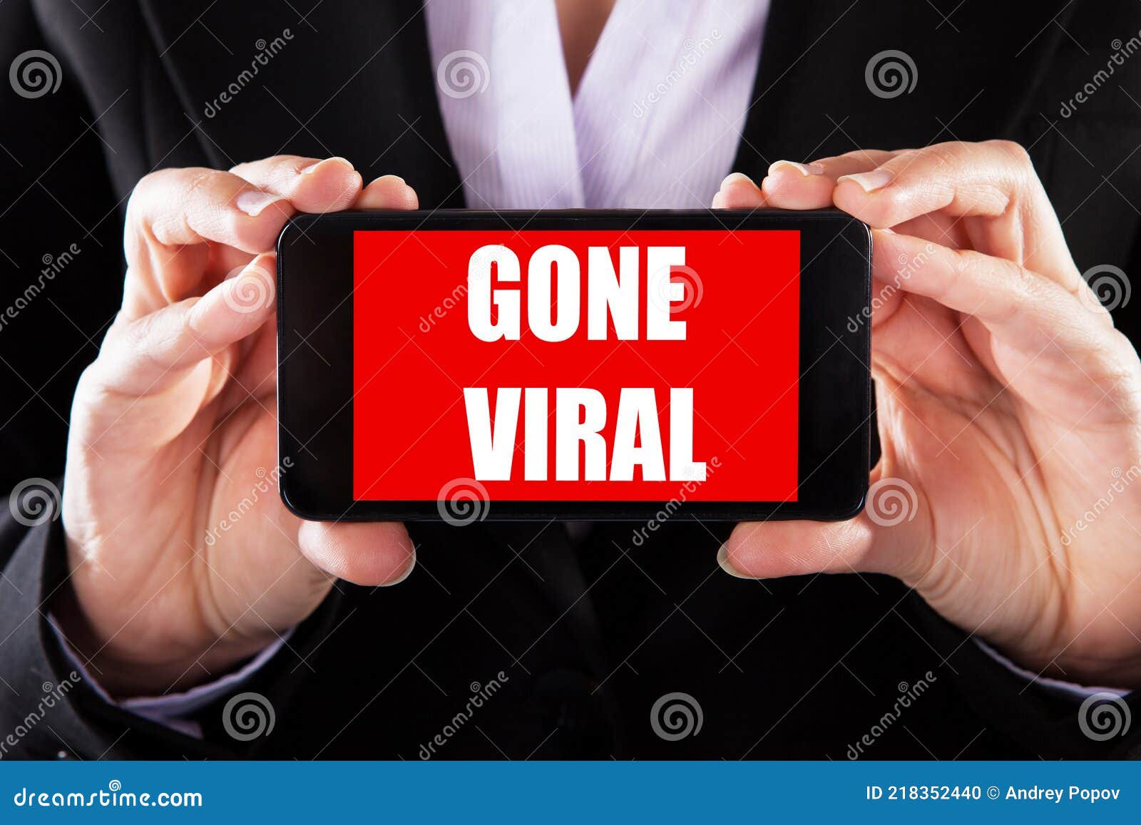 text gone viral on smartphone display