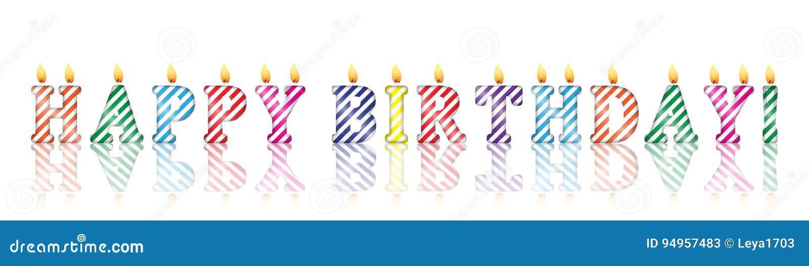 Text `happy Birthday` in the Form of Candles Stock Vector
