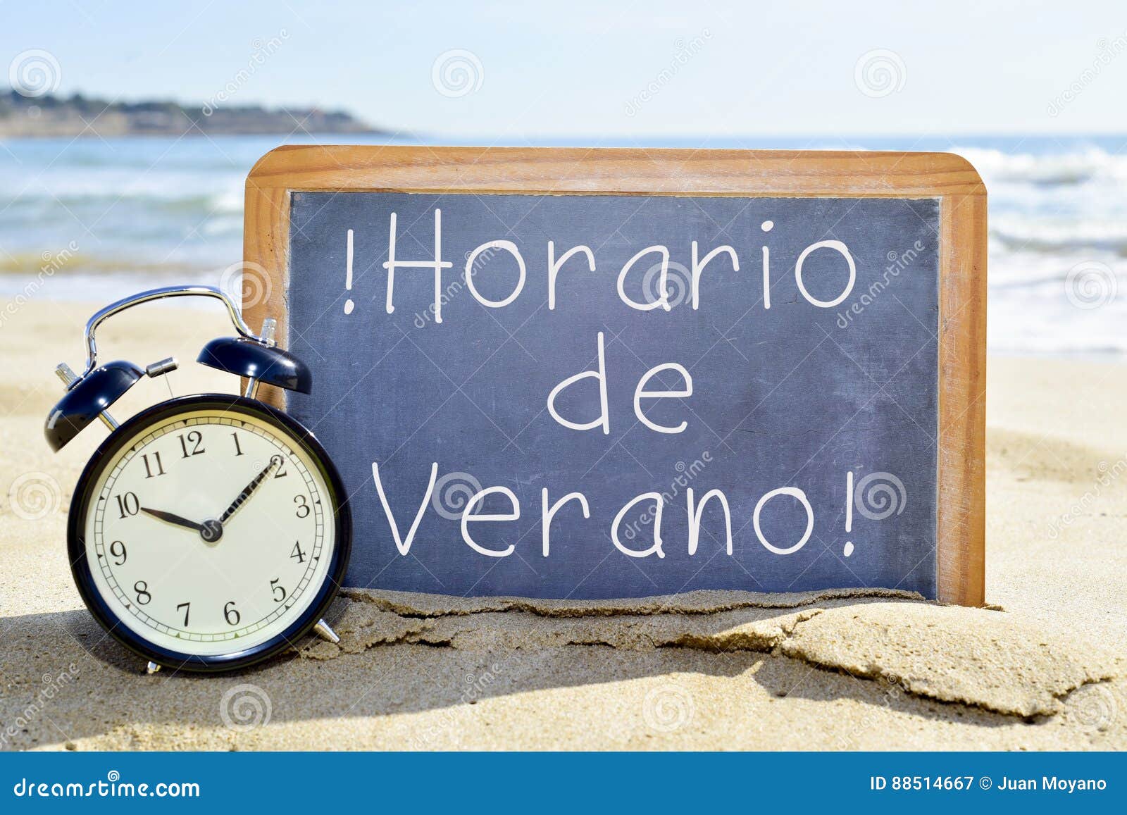 text horario de verano, summer time in spanish