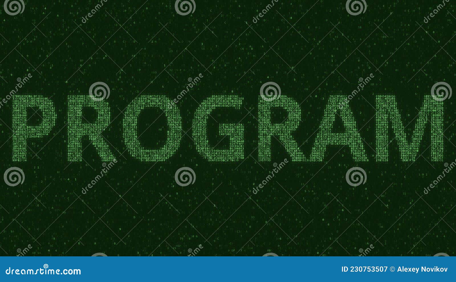 PROGRAM Text Made with Many Symbols on Computer Screen, 3d Rendering ...
