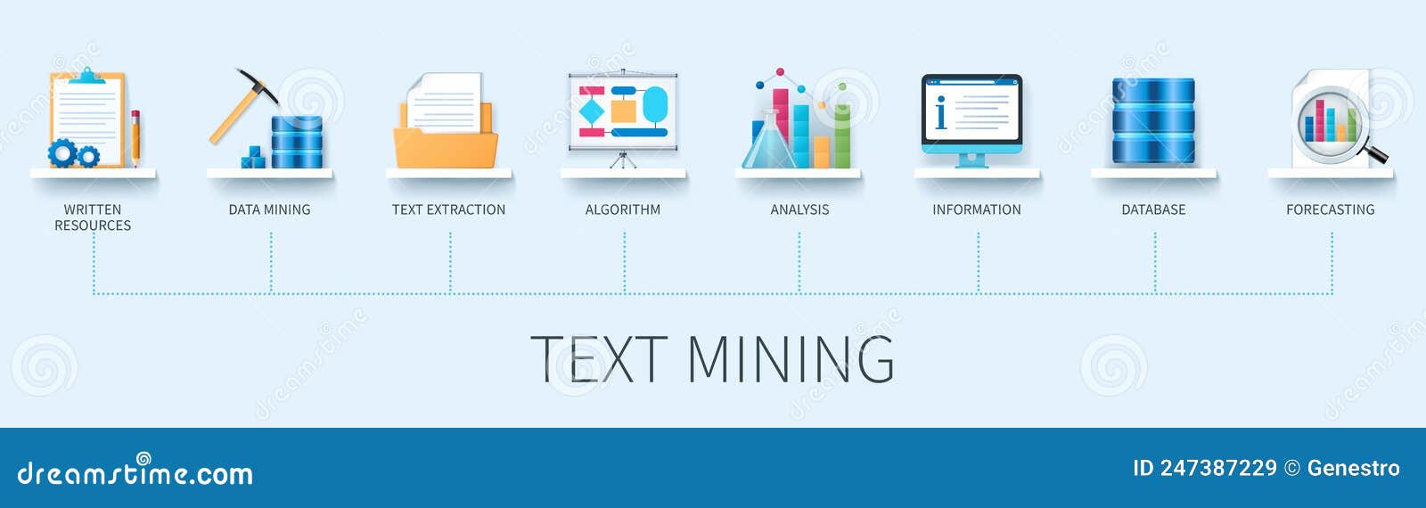 Text Mining Web Vector Infographics in 3d Style Stock Illustration ...