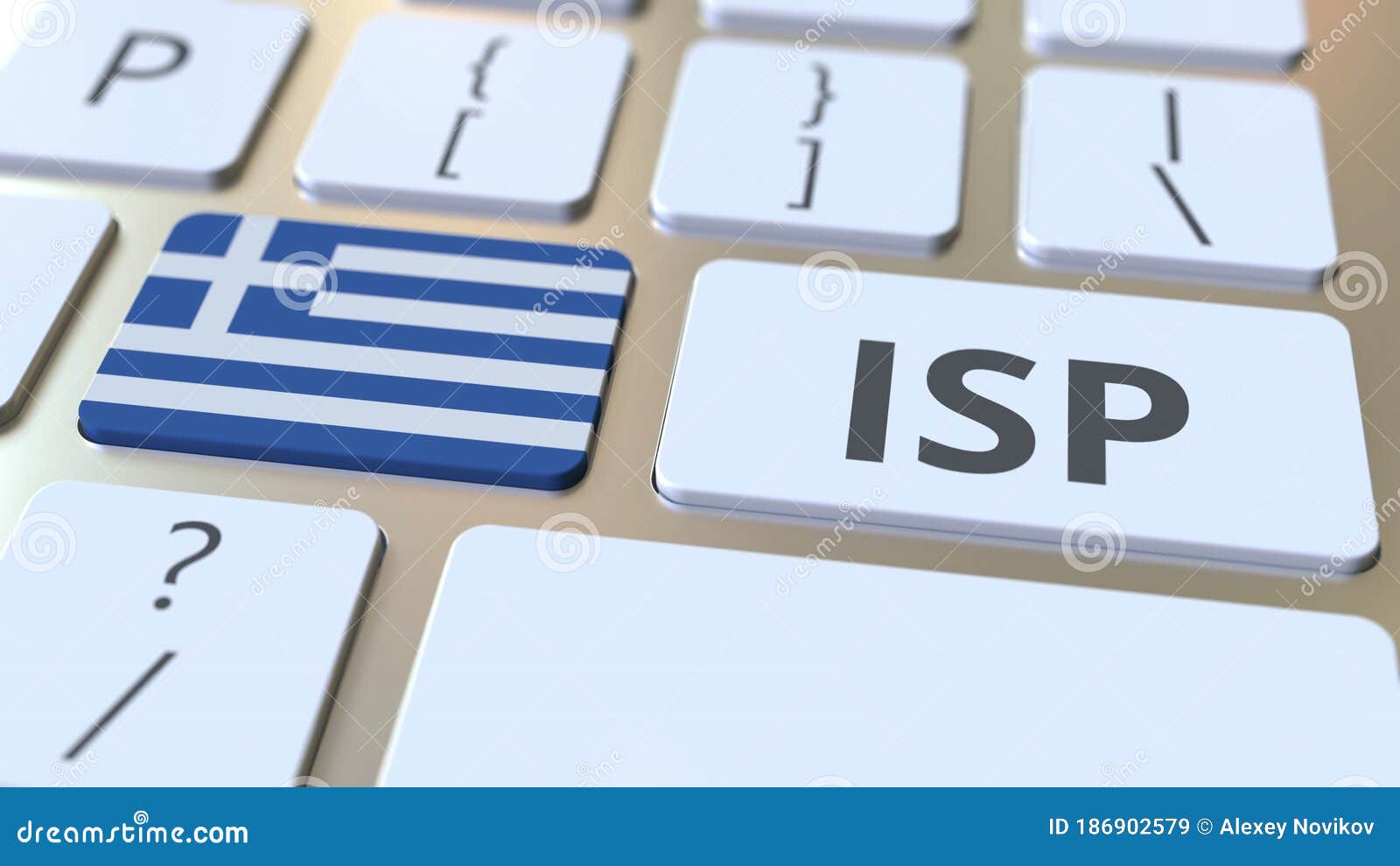 ISP or Service Provider Text and Flag of Greece on the