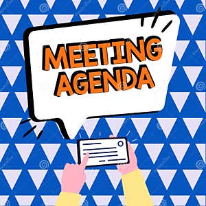 Text Showing Inspiration Meeting Agenda Concept Meaning An Agenda Sets 