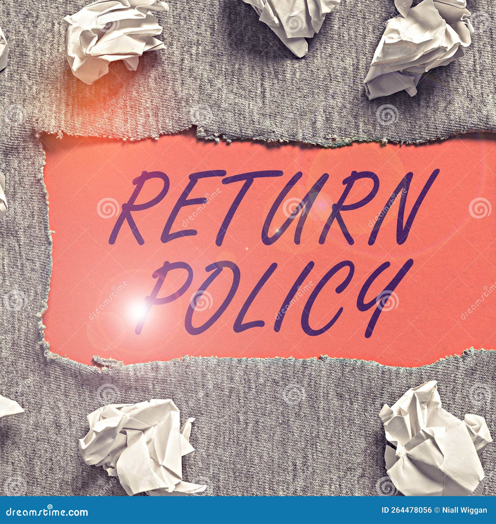 text showing inspiration return policy. concept meaning tax reimbursement retail terms and conditions on purchase