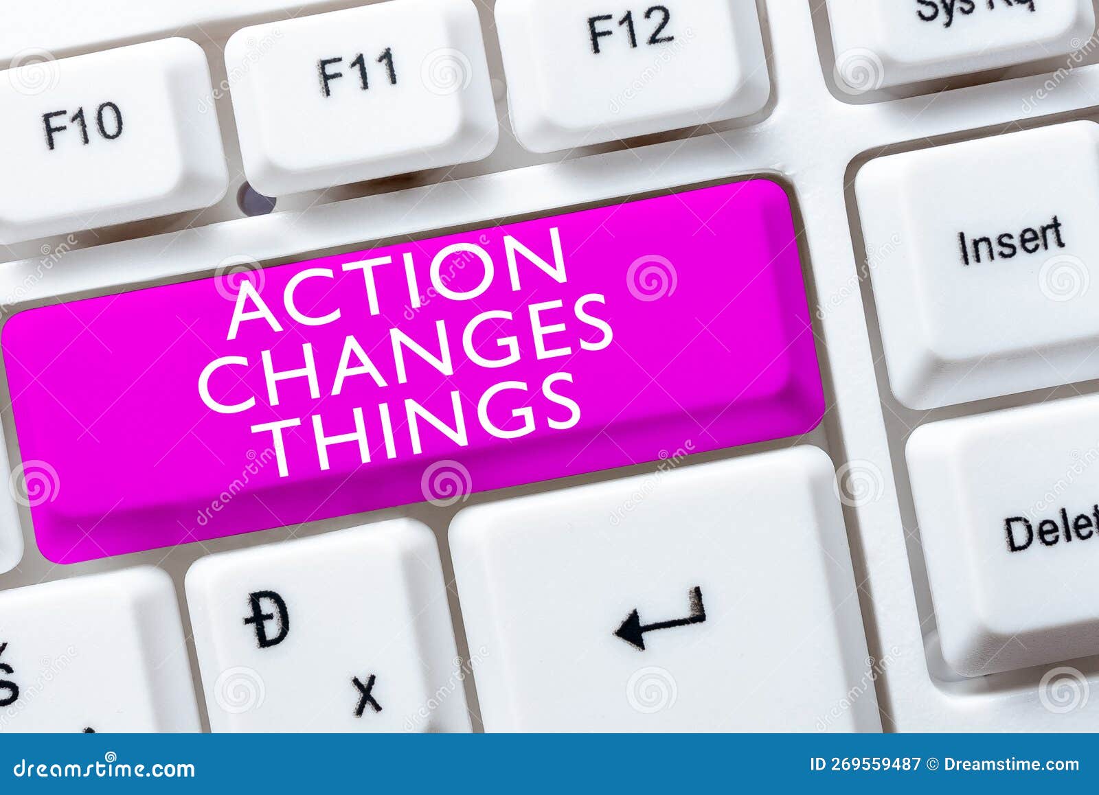 Text sign showing action changes things word for doing something will 