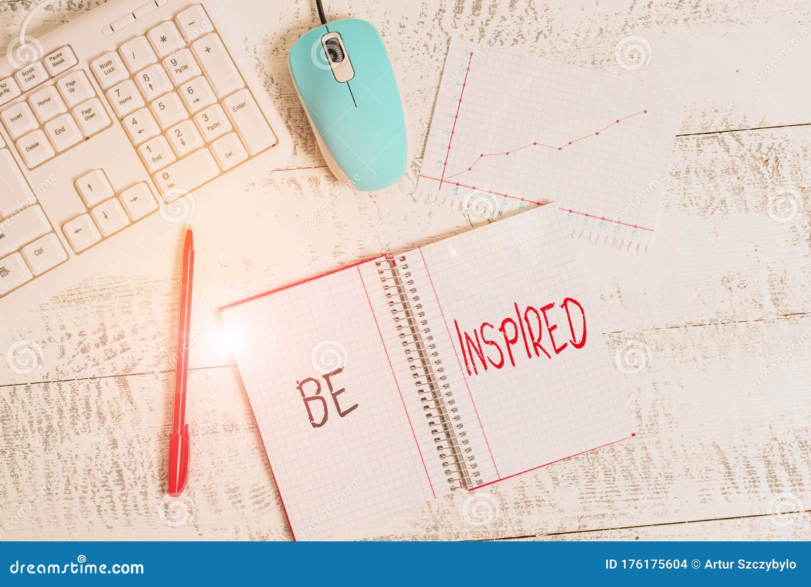 text sign showing be inspired. conceptual photo give oneself the desire or enthusiasm to do something well wood desk office