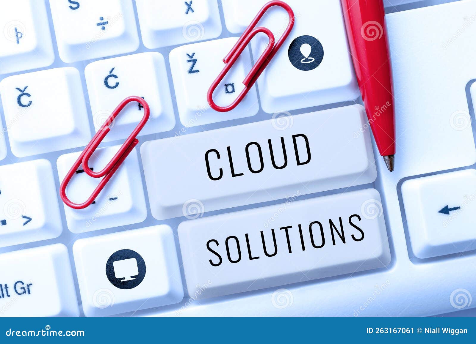 text sign showing cloud solutions. internet concept ondemand services or resources accessed via the internet