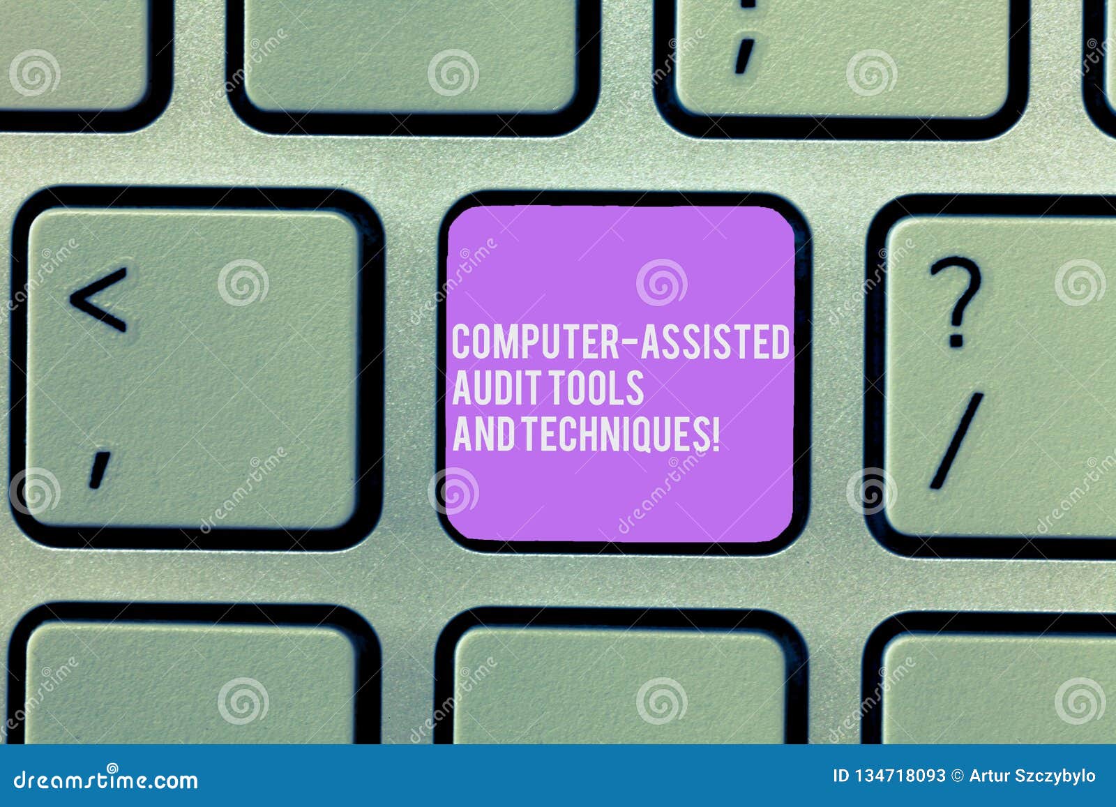 text sign showing computer assisted audit tools and techniques. conceptual photo modern auditing applications keyboard