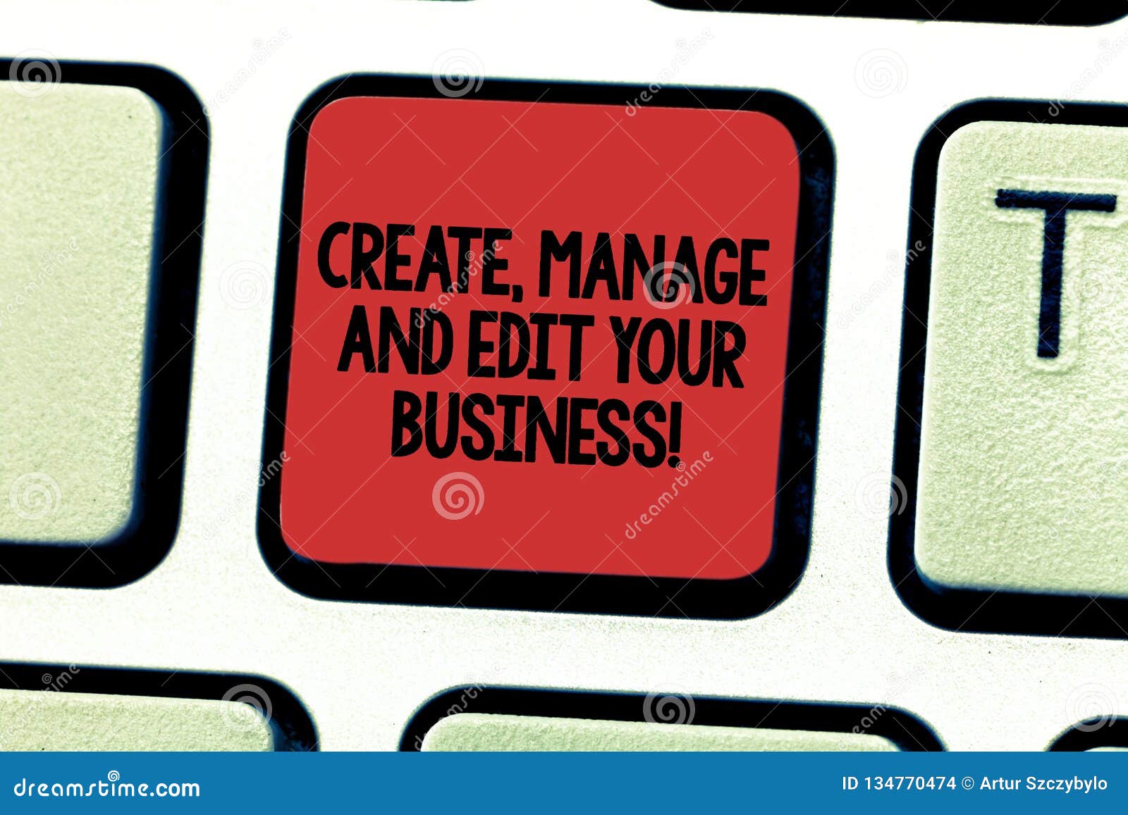 text sign showing create manage and edit your business. conceptual photo  develop company analysisagement keyboard