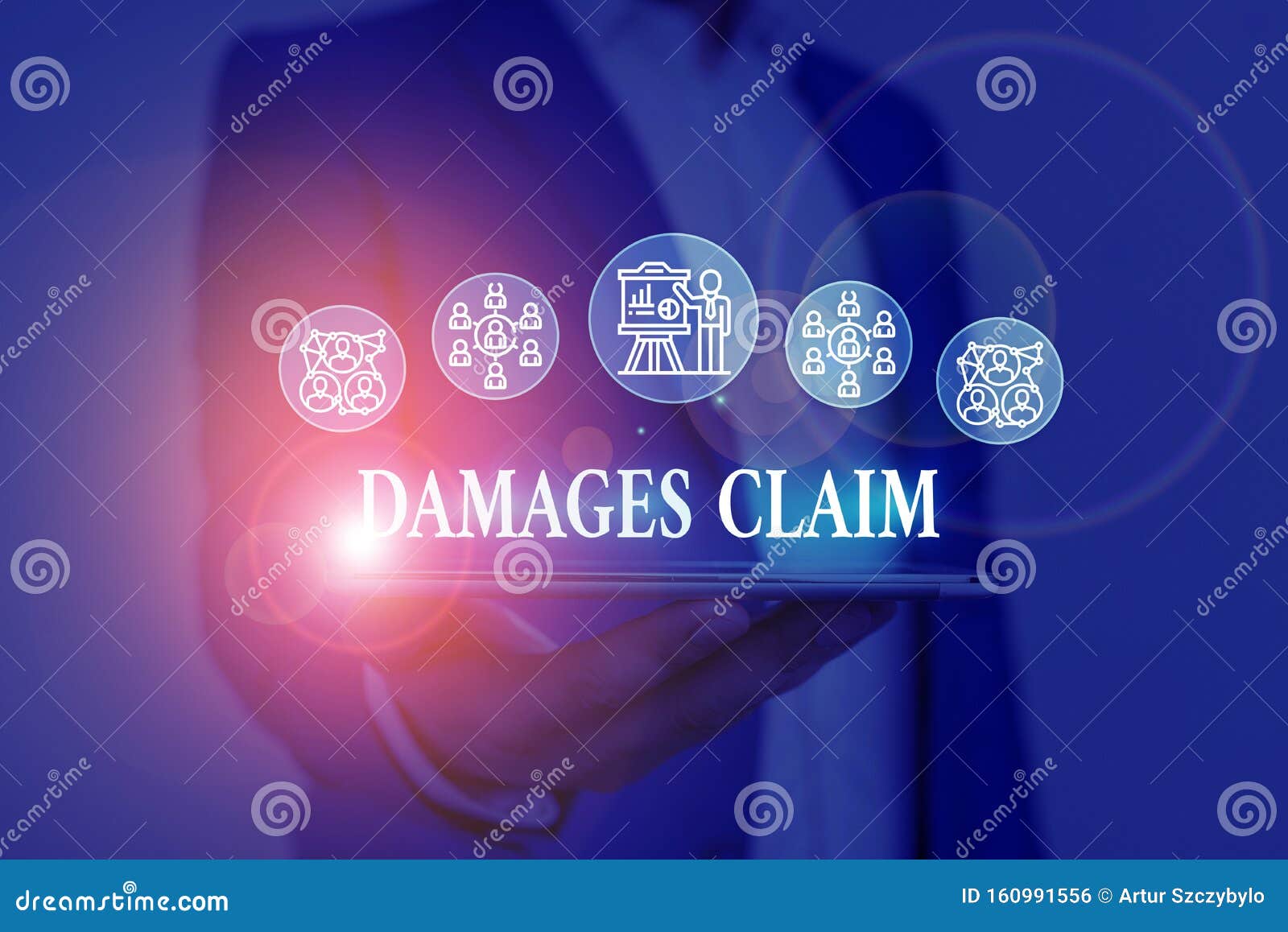 text sign showing damages claim. conceptual photo deanalysisd compensation litigate insurance file suit male human wear