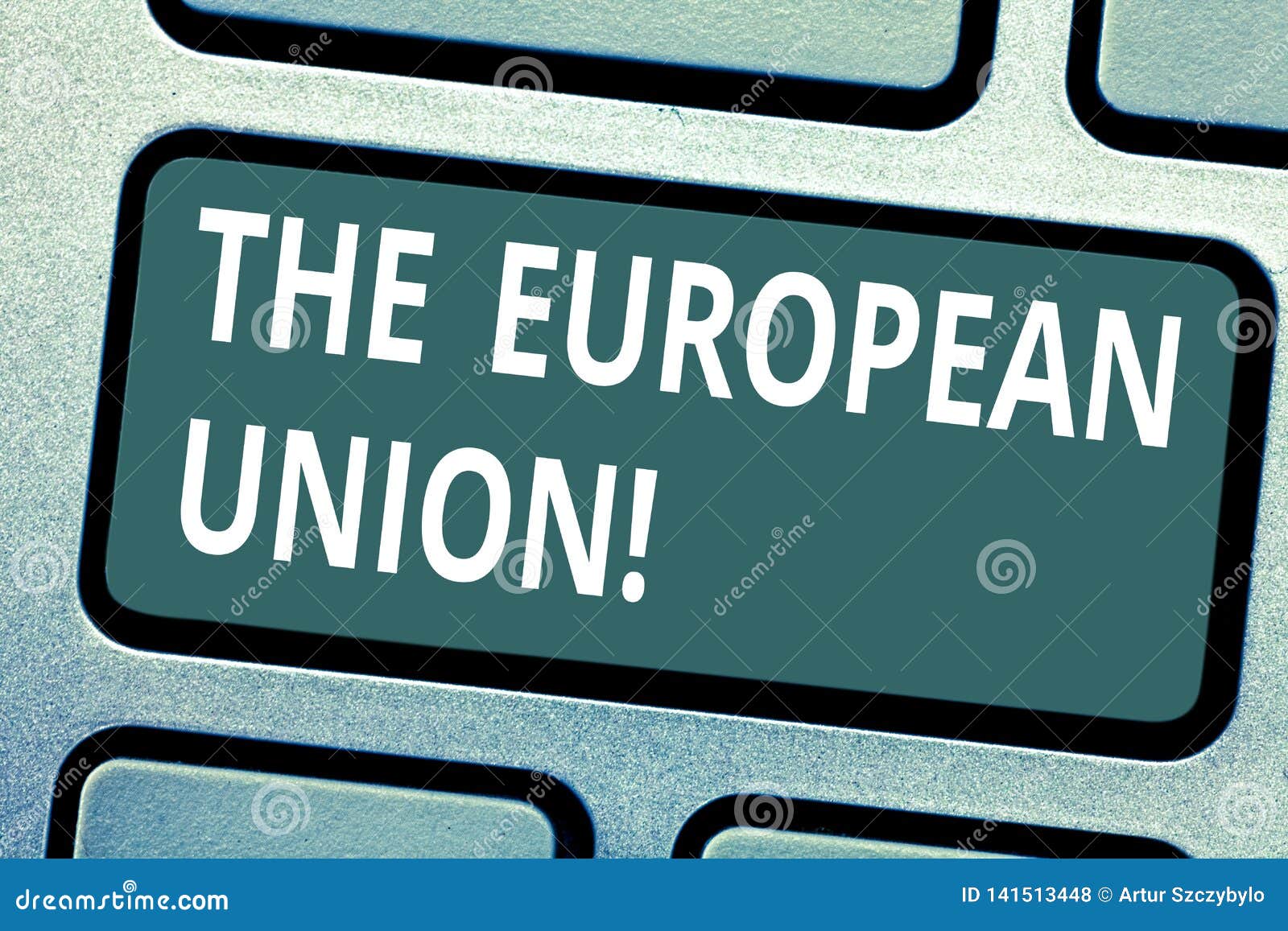 text sign showing the european union. conceptual photo eu to which the member states of the eec are evolving keyboard