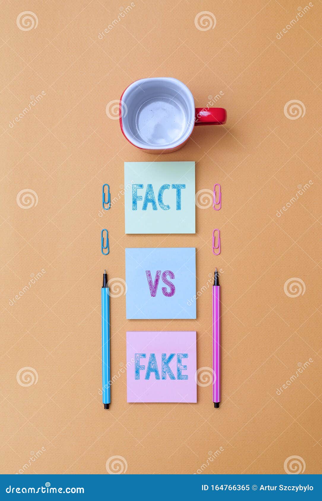 text sign showing fact vs fake. conceptual photo rivalry or products or information originaly made or imitation coffee