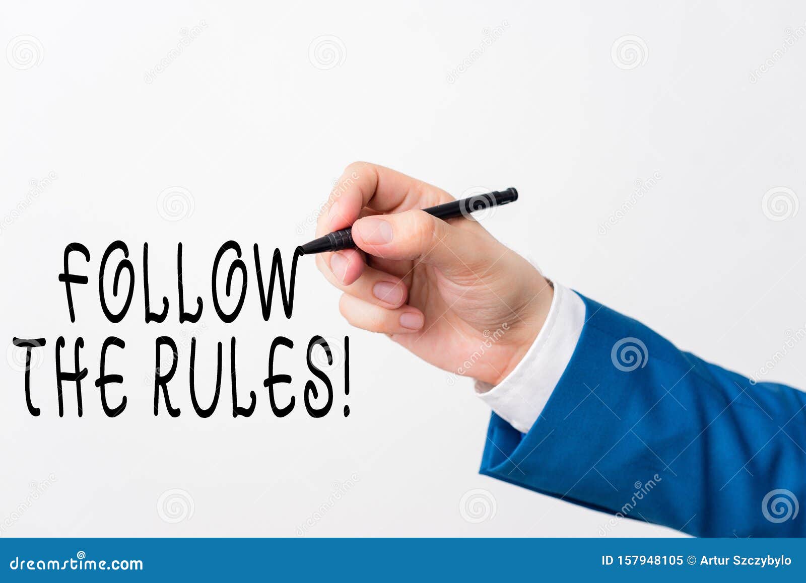 text sign showing follow the rules. conceptual photo go with regulations governing conduct or procedure  hand