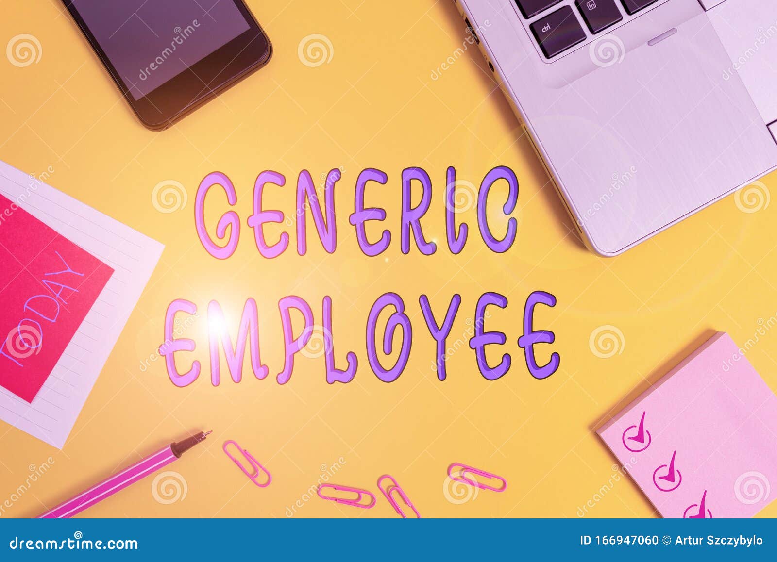 text sign showing generic employee. conceptual photo one employed by another usually for wages or salary laptop