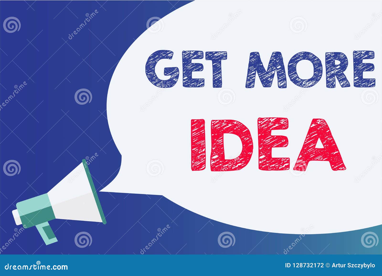 text sign showing get more idea. conceptual photo random input mind map picture mock up surveys visualization megaphone