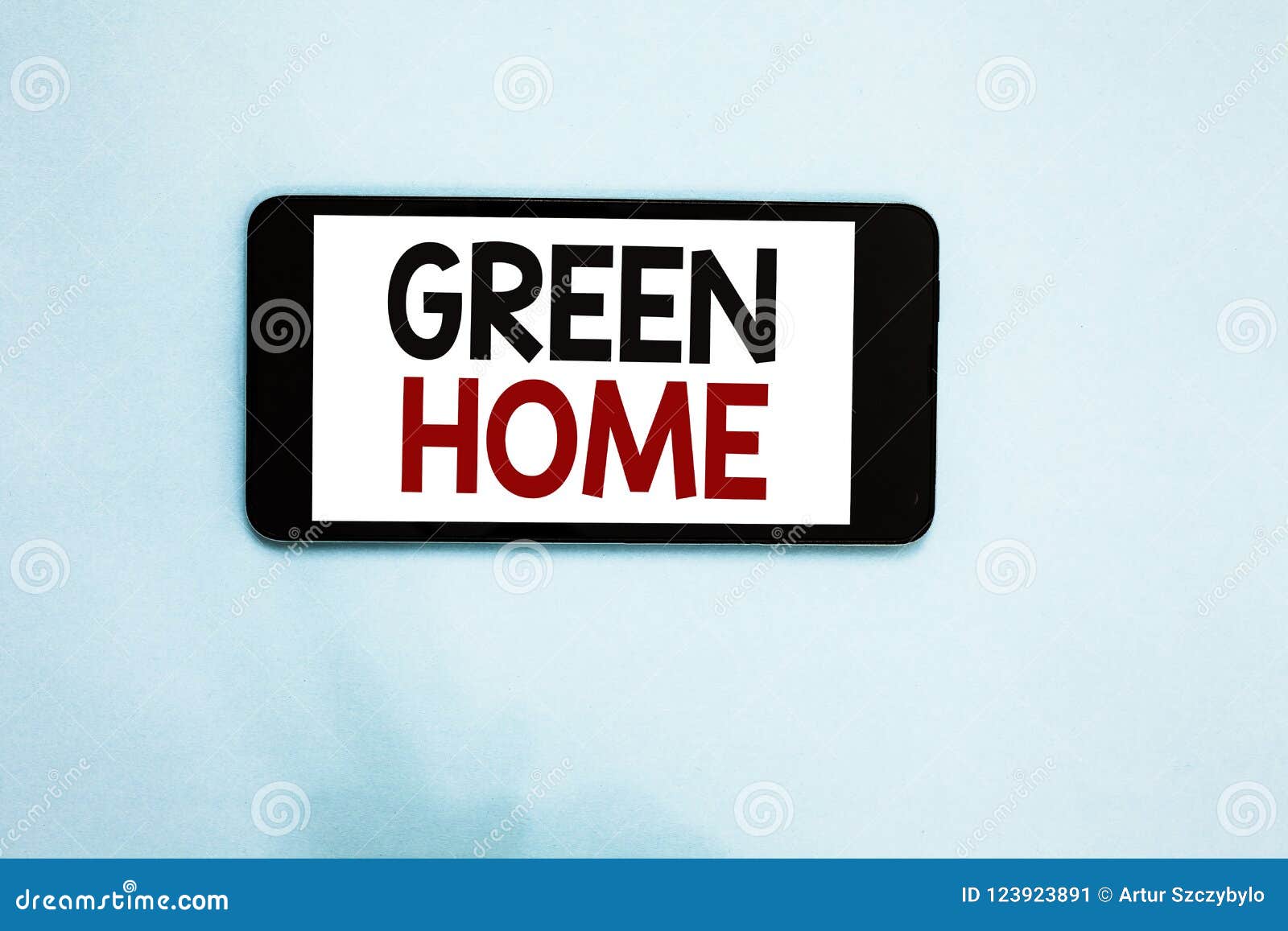 text sign showing green home. conceptual photo an area filled with plants and trees where you can relax cell phone white screen ov