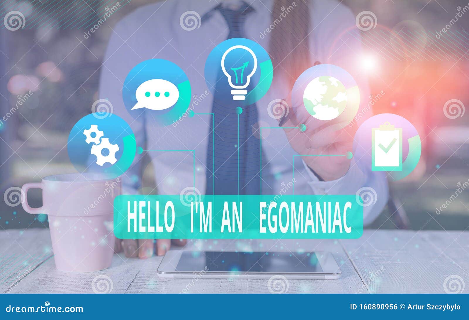 text sign showing hello i m an egoanalysisiac. conceptual photo selfish egocentric narcissist selfcentered ego female