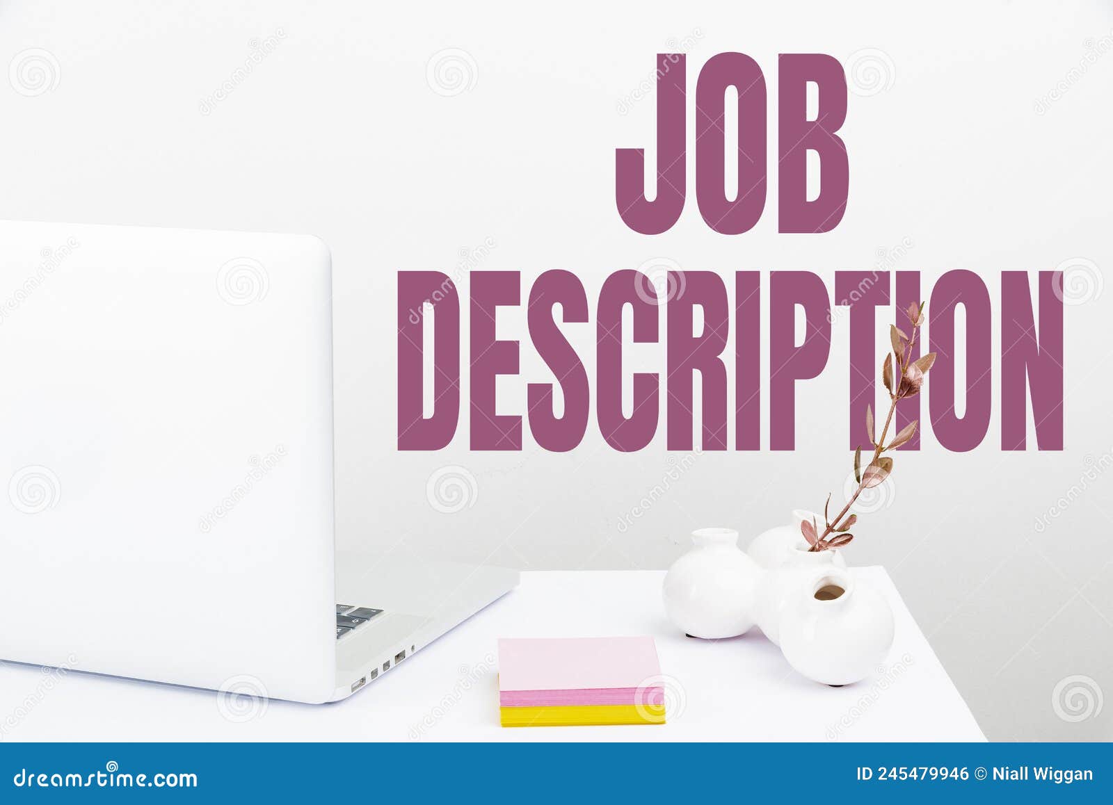 Inspiration Showing Sign Job Description. Word Written on a Document