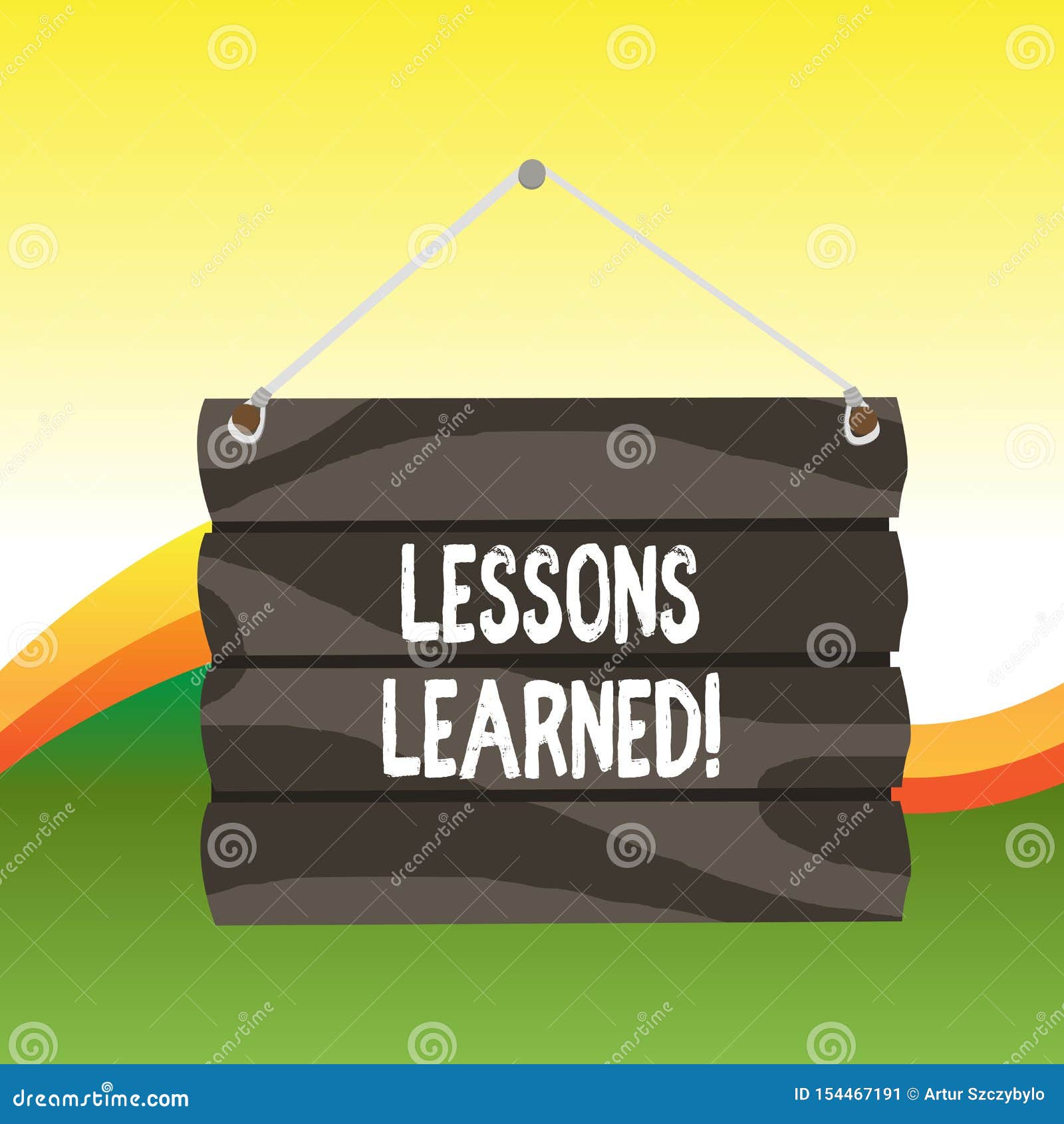 text sign showing lessons learned. conceptual photo experiences distilled project that should actively taken hook up