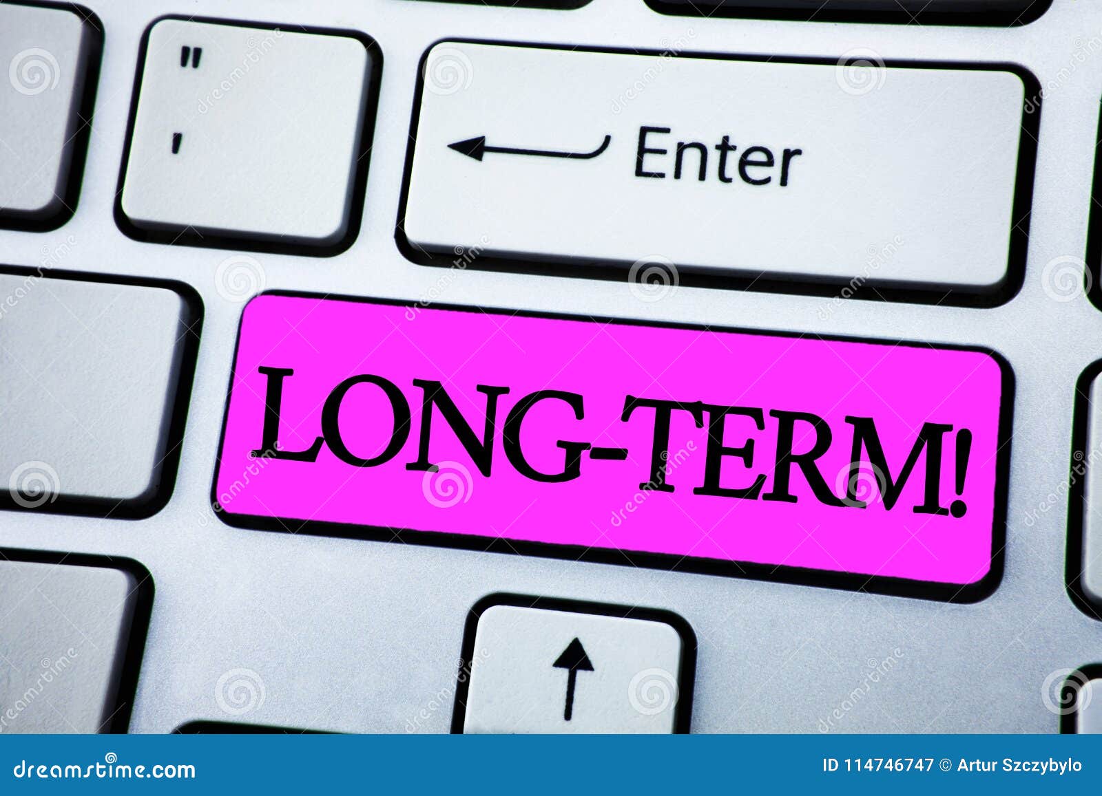 text sign showing long-term motivational call. conceptual photo occurring over large period of time future plans written on pink k