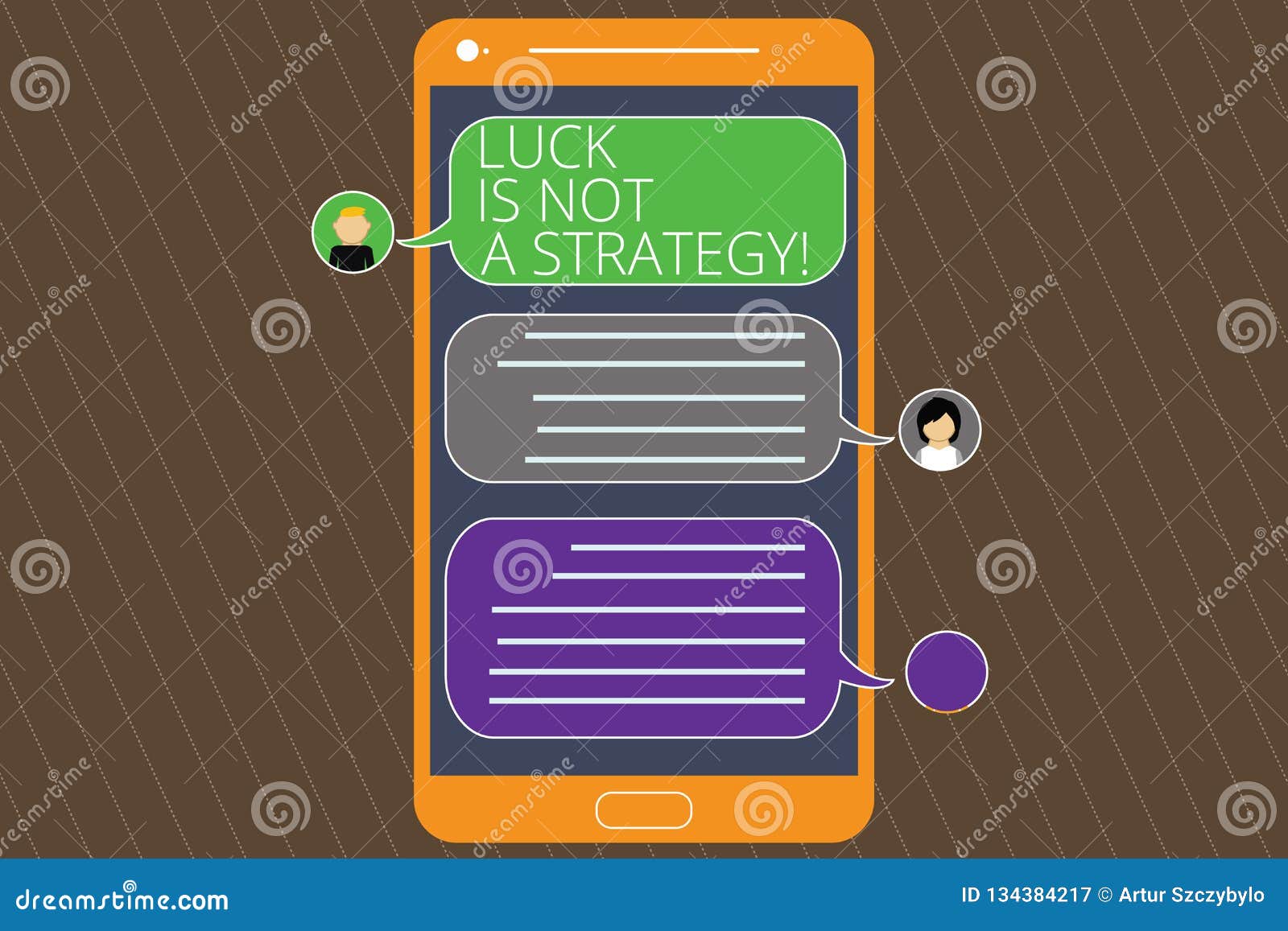 text sign showing luck is not a strategy. conceptual photo it is not being lucky when planned intentionally mobile messenger
