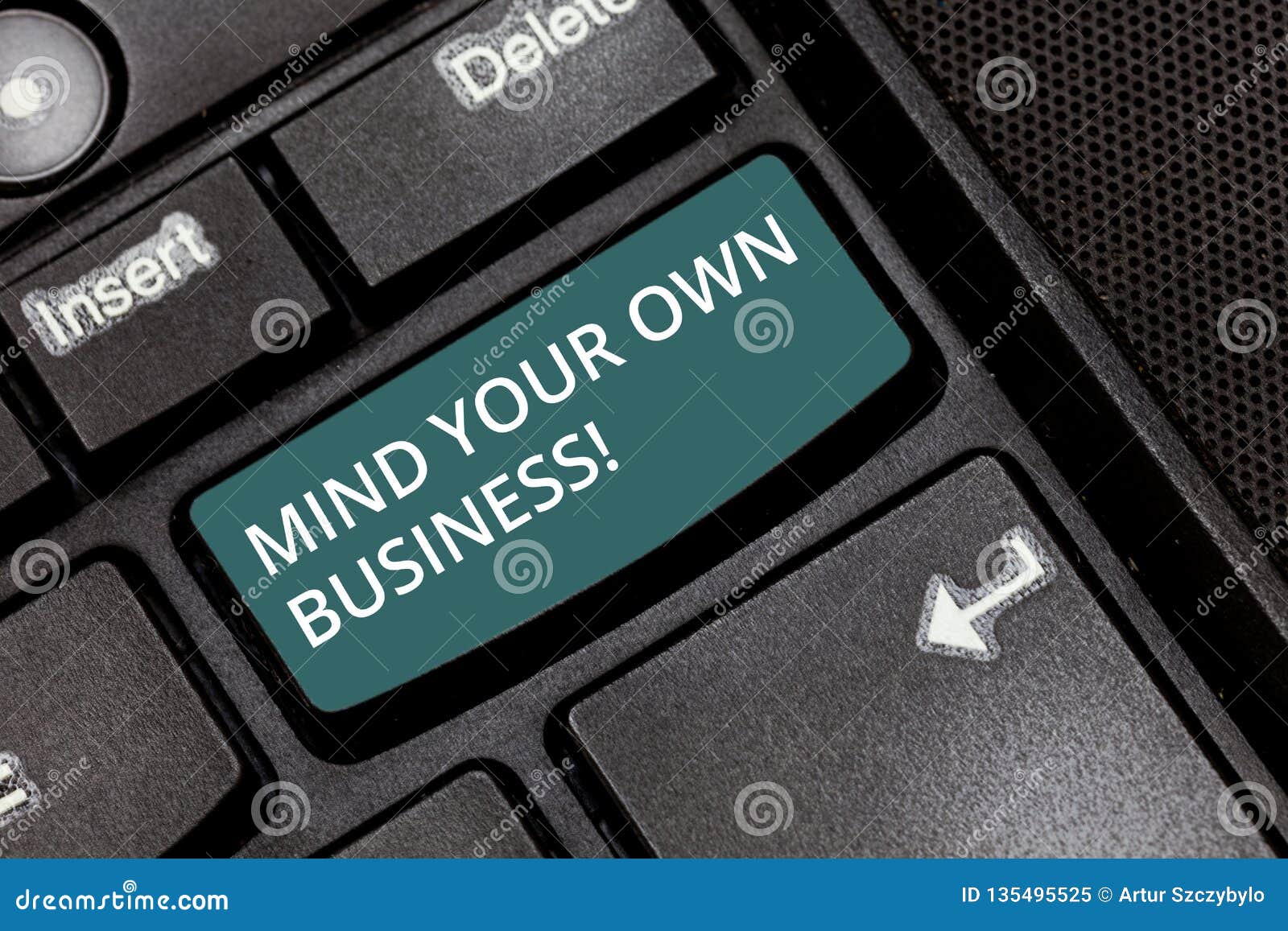 Text Sign Showing Mind Your Own Business. Conceptual Photo Be Aware of Your  Company Issues Circumstances Keyboard Key Stock Image - Image of company,  safe: 135495525
