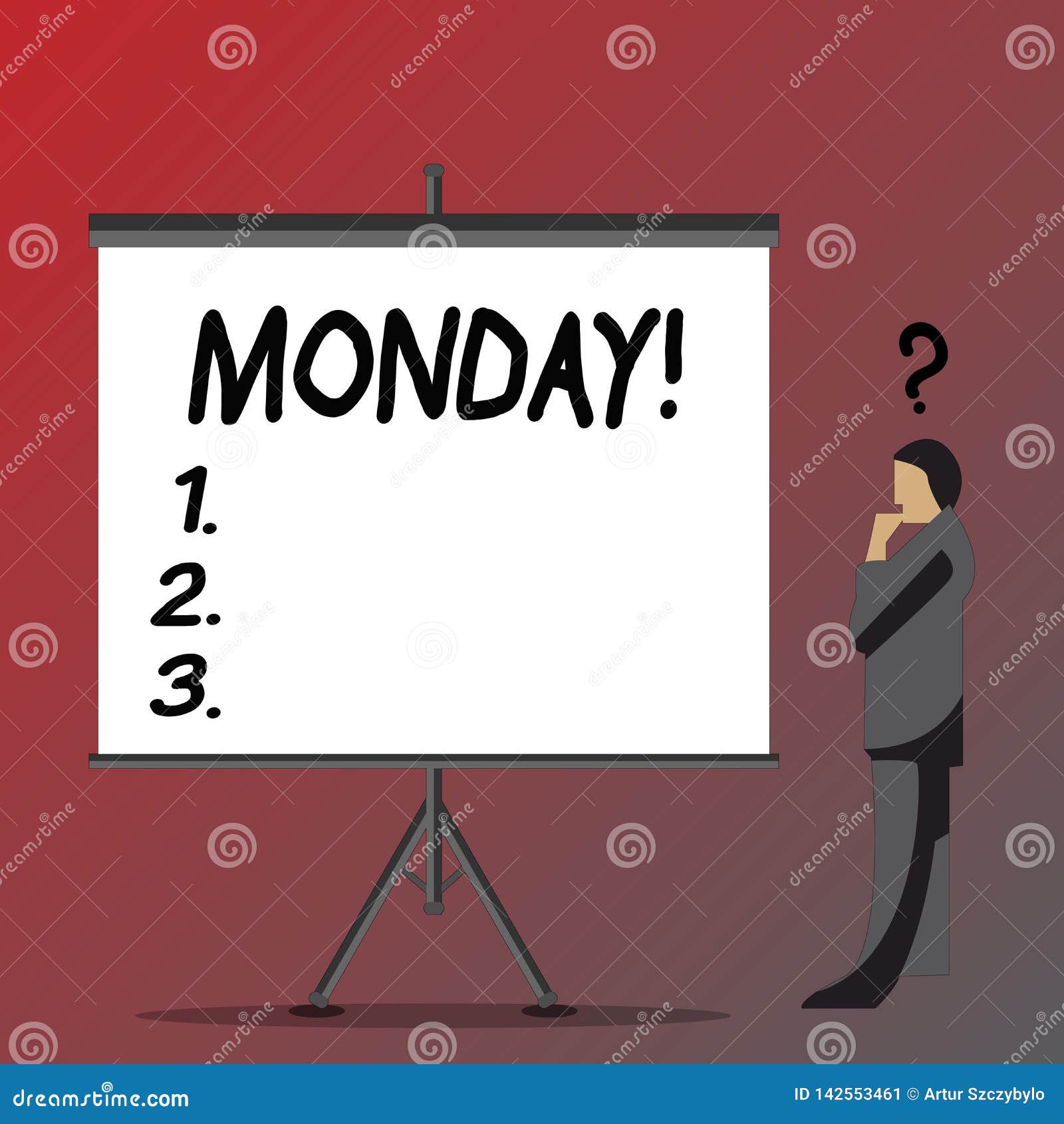 Text Sign Showing Monday. Conceptual Photo First Day Of The Week Back To  Work Weekend Is Over Wakeup Early Businessman Stock Illustration -  Illustration Of Joyless, Happy: 142553461