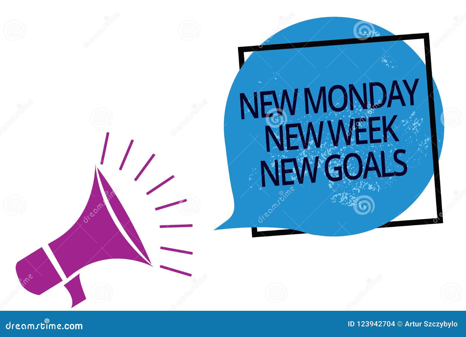 text sign showing new monday new week new goals. conceptual photo be positive every start of the week megaphone loudspeaker speaki