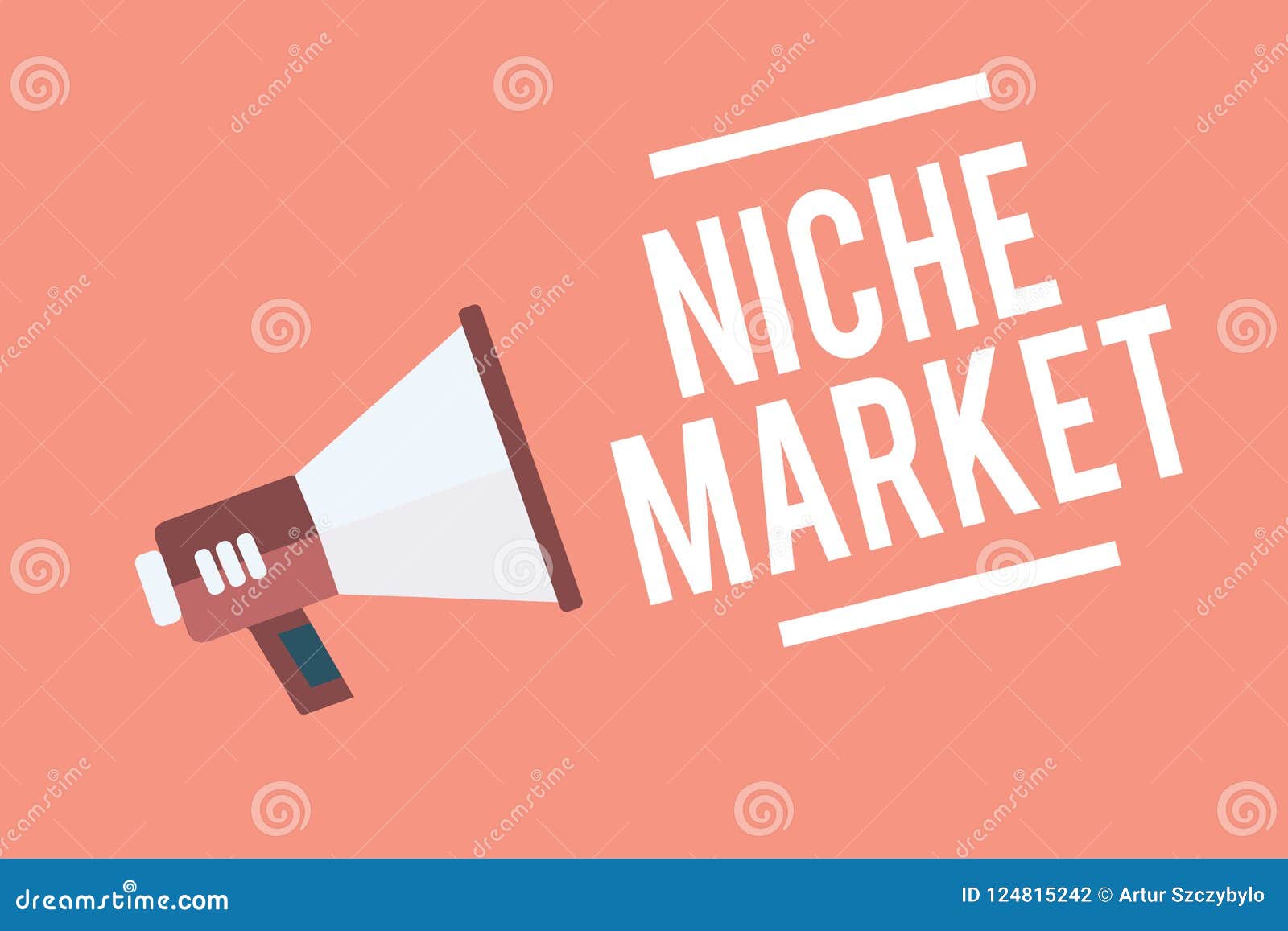 text sign showing niche market. conceptual photo subset of the market on which specific product is focused megaphone loudspeaker p