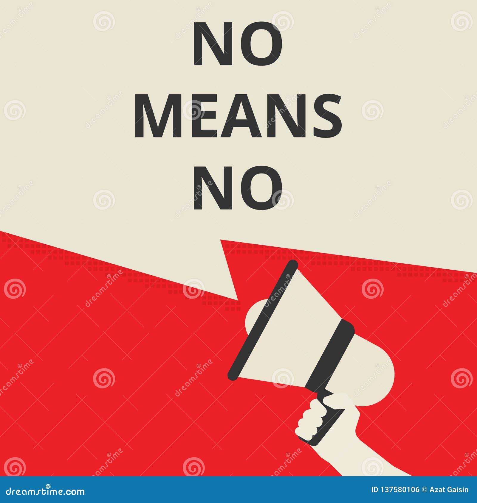 text sign showing no means no
