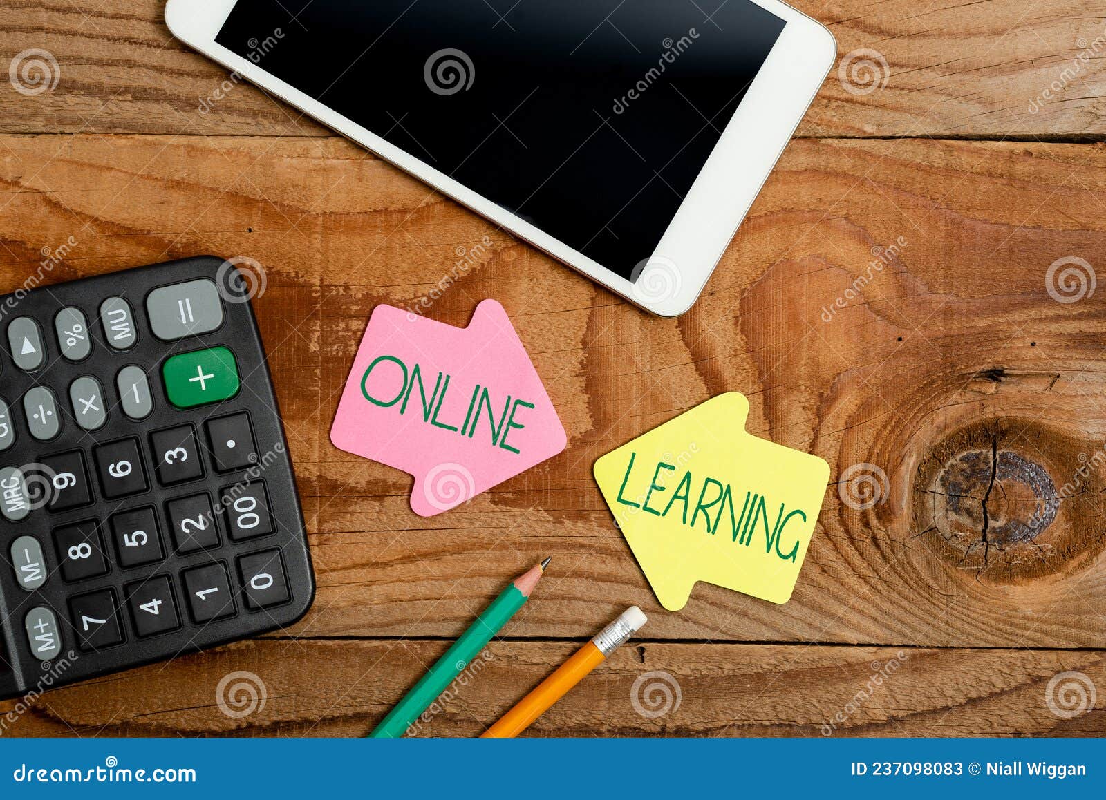 text sign showing online learning. concept meaning larning with the assistance of the internet and a computer display of