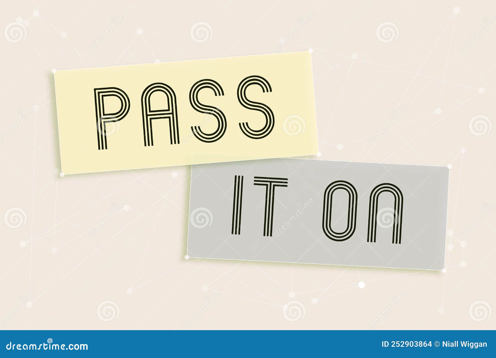 text sign showing pass it on. business approach share something with others spread the word sharing talking blank chat