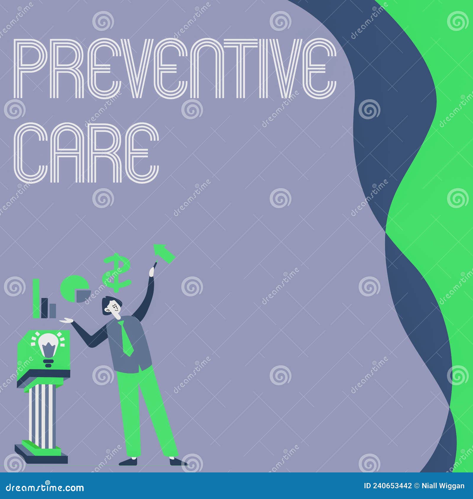 text sign showing preventive care. concept meaning health prevention diagnosis tests medical consultation manstanding