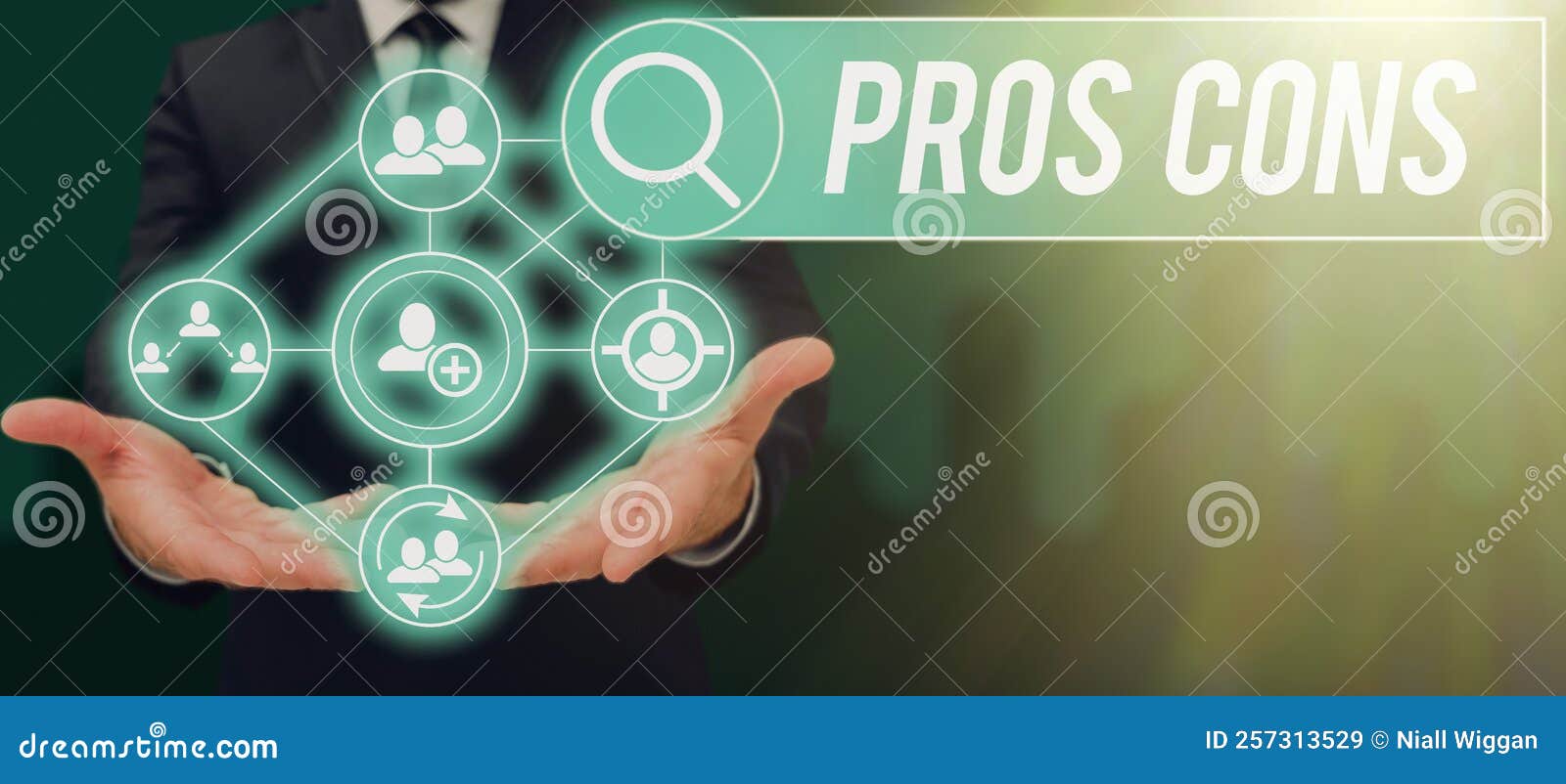 text sign showing pros cons. business overview the favorable and unfavorable factors or reasons of person